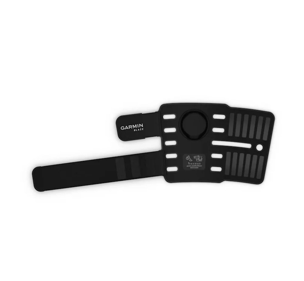 Banda de cola Garmin Blaze extendida, mostrando el cierre de velcro