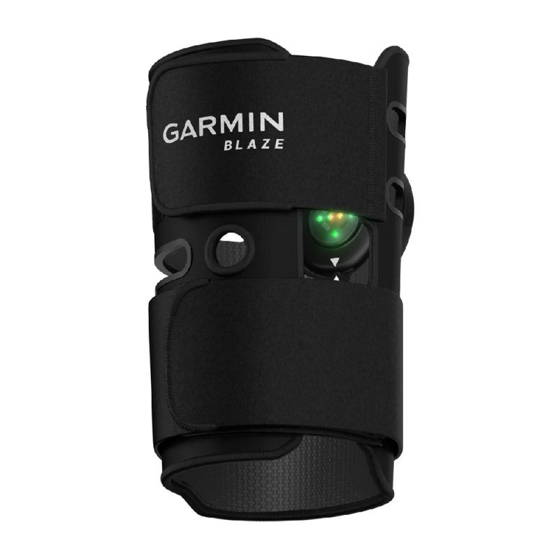 Sensor Garmin Blaze montado en su banda de cola de neopreno